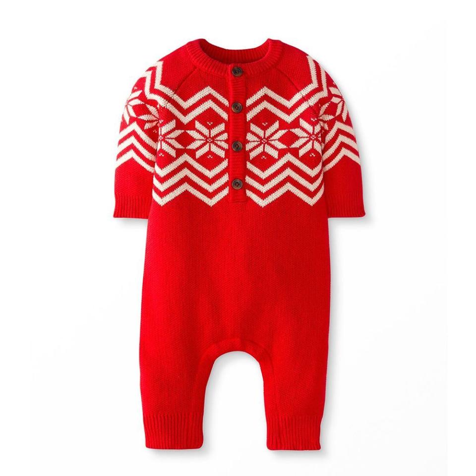 17) Baby Holiday Romper in Combed Cotton