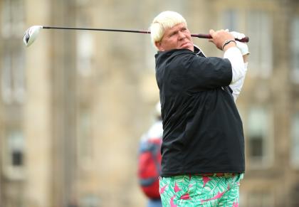 John Daly tees off on the 2nd hole during the first round of the 144th Open Championship. (Getty Images)