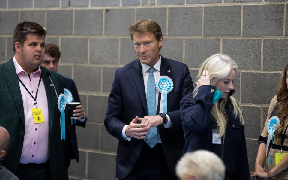 Richard Tice, the Reform chairman, arrives at the count in Boston, Lincolnshire