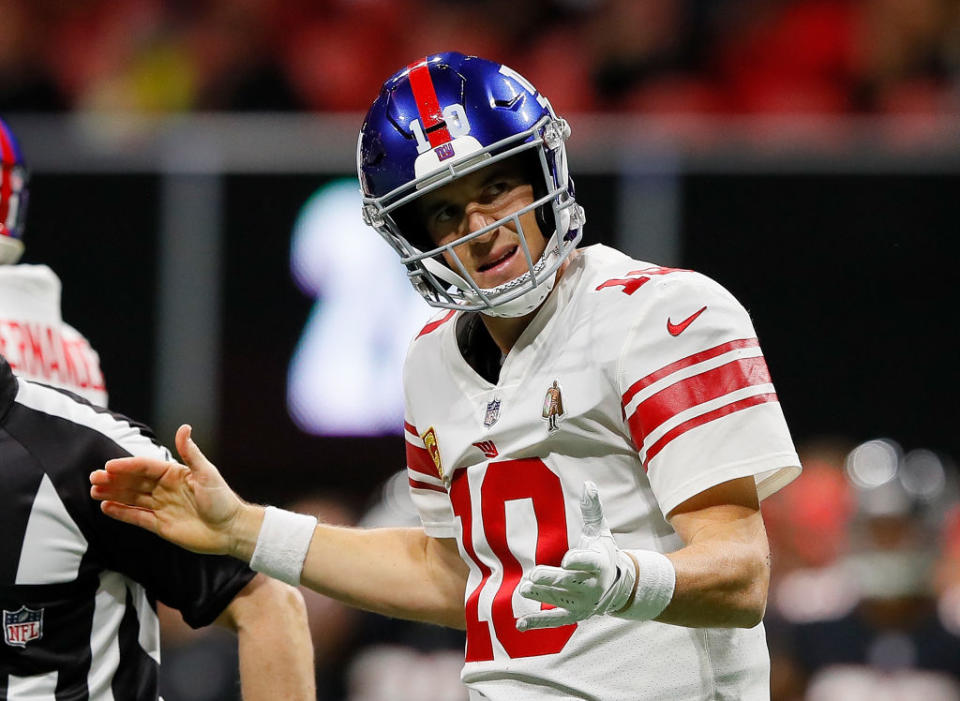 Eli Manning is experiencing a frustrating year. (Getty)