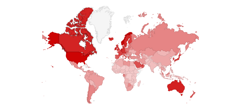 Map of the richest and poorest countries in the world 