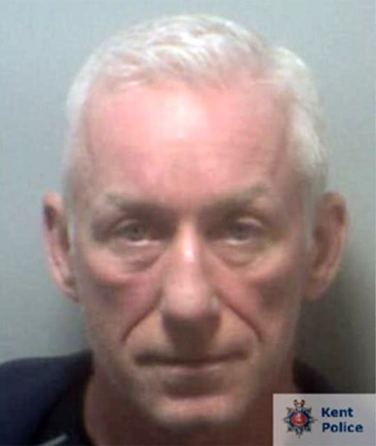 Derek O'Rourke, 57, was caught fter he connected his phone to various internet hotspots in Maidstone town centre (Picture: Kent Police)