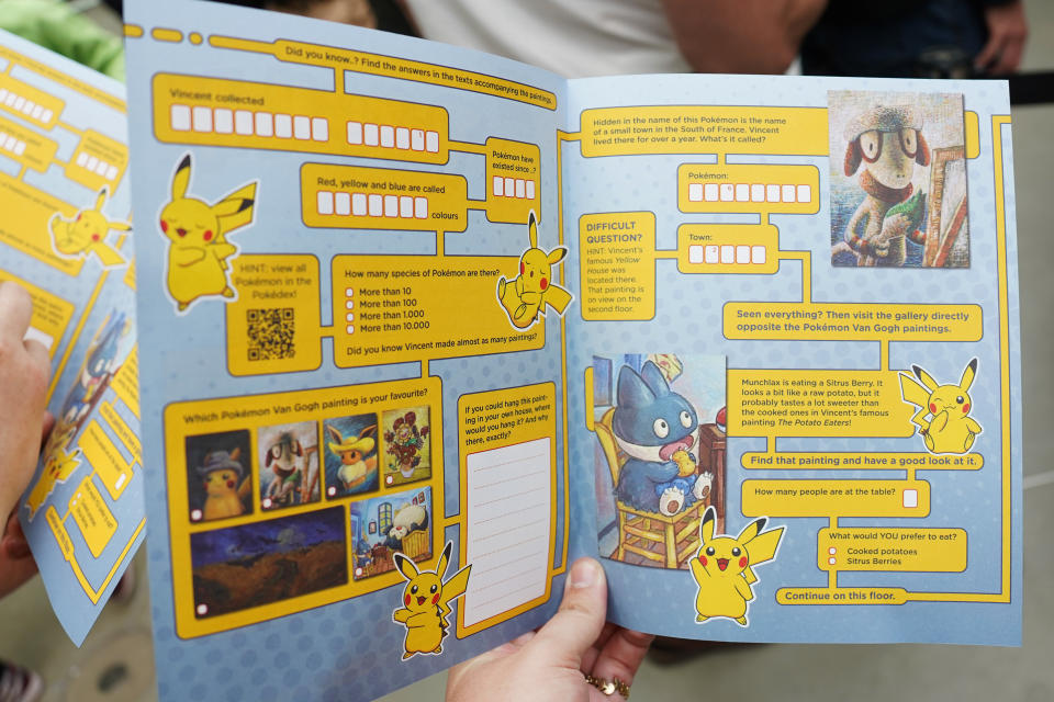 An image of the Pokemon activity sheet given to attendees at the museum