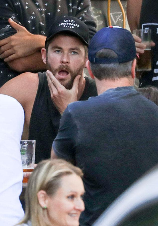 Chris Hemsworth and Matt Damon grab some Easter beers