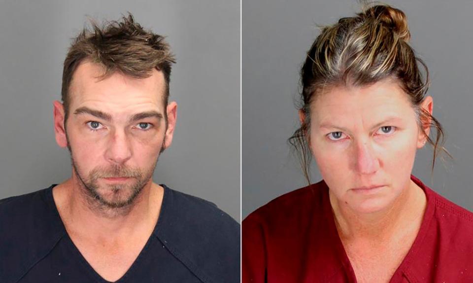 James and Jennifer Crumbley in their booking photos (Reuters)