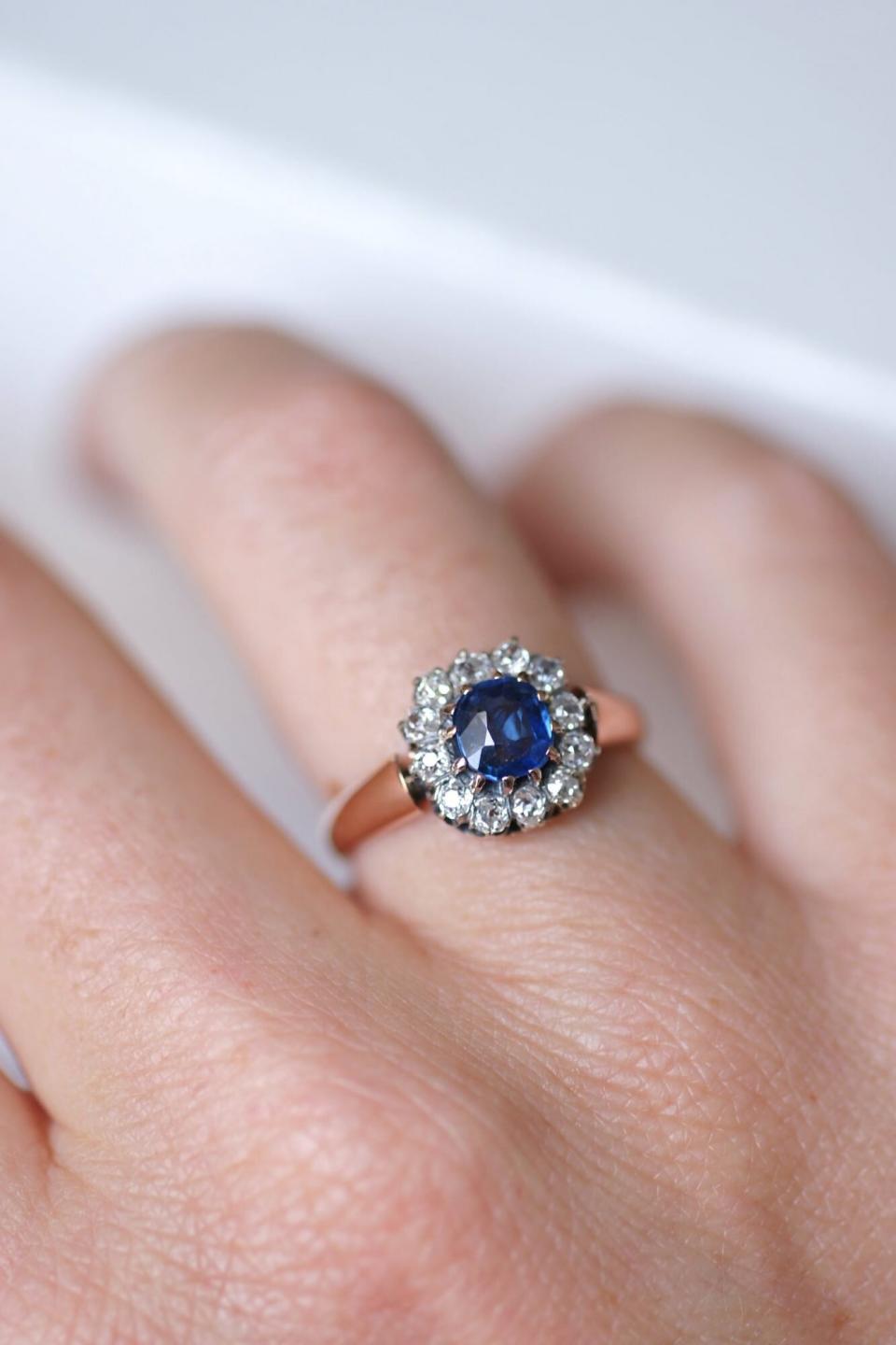 French Sapphire Edwardian ring