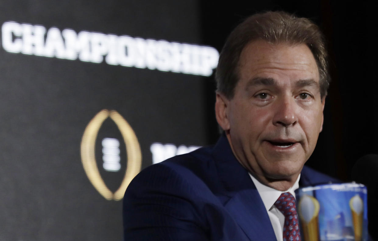Nick Saban and Alabama face a real test in their opener against Florida State. (Associated Press)