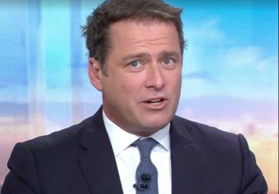 Karl Stefanovic looks at the camera wearing a suit and tie on the Today show