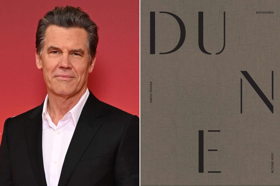 <p>Stephane Cardinale/Corbis via Getty;Insight Editions</p> Josh Brolin and the cover of 