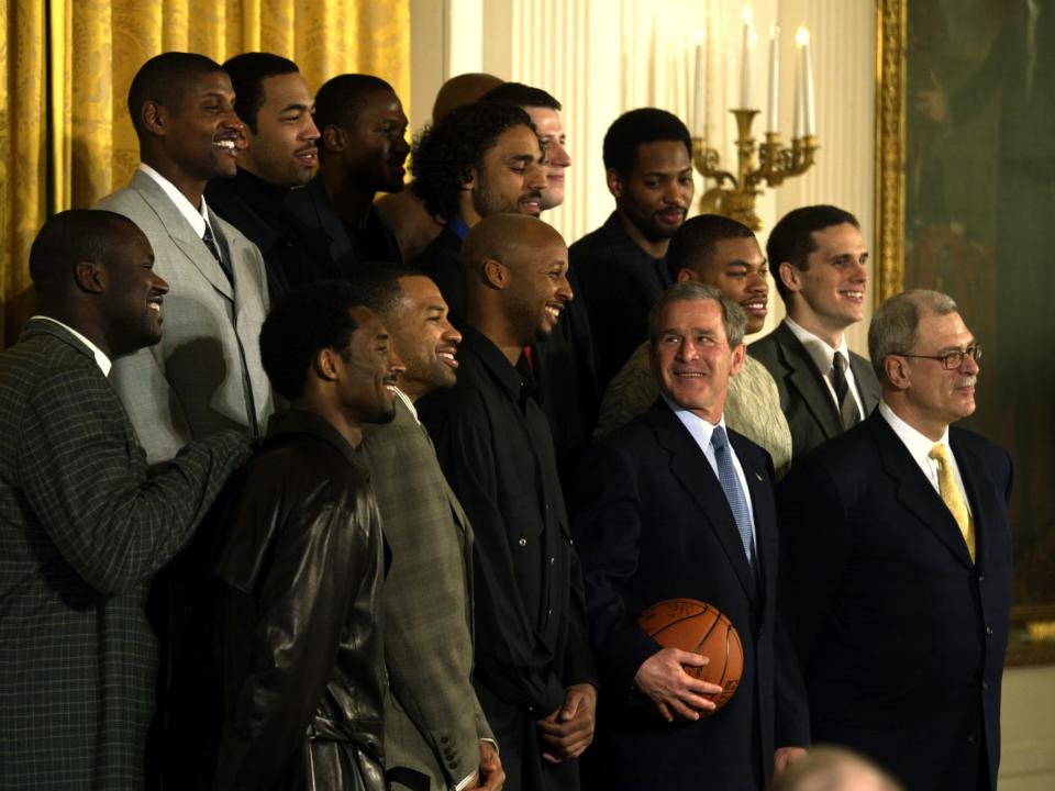 Lakers, Kobe Bryant, Phil Jackson, Shaquille O'Neal, George W.Bush