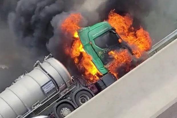 The tanker fire