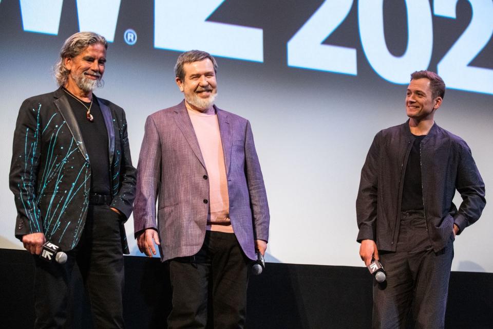 henk rogers, taron egerton and alexey pajitnov