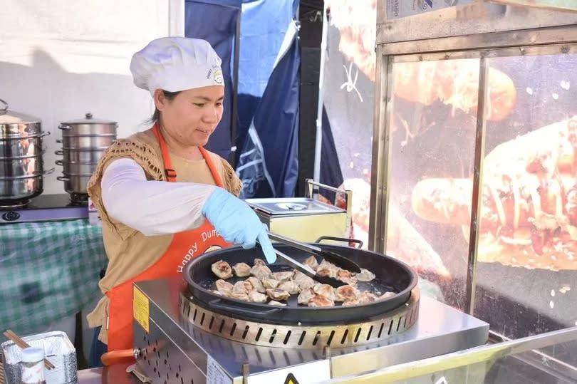 Dumplings being prepared