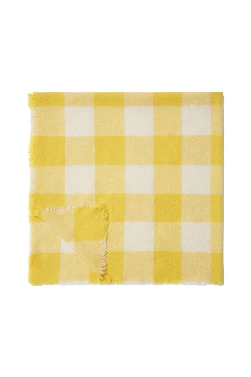 Cashmere Bandana In Yellow Check