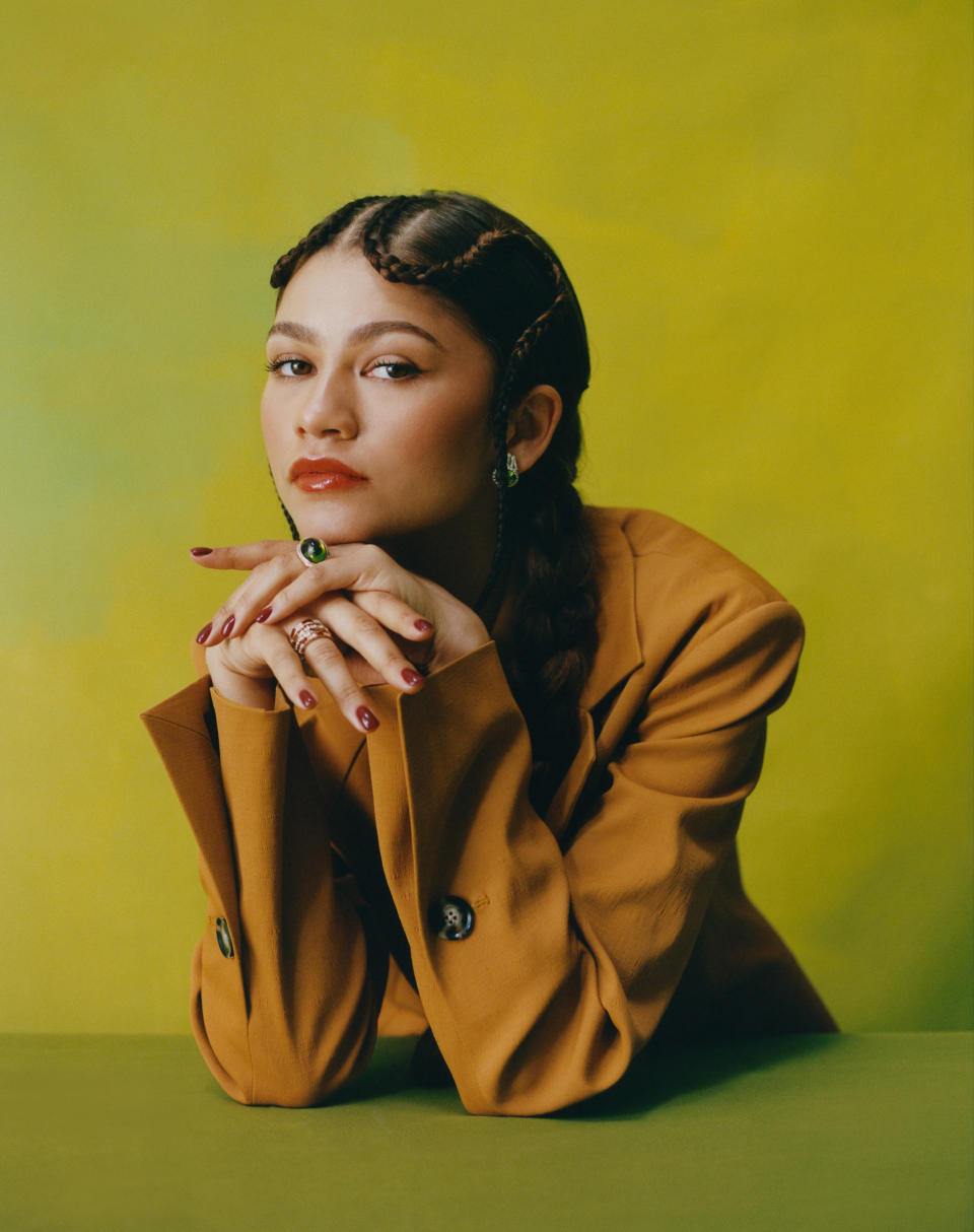 <strong>Zendaya.</strong> "<a href="https://time.com/collection/100-most-influential-people-2022/6177806/zendaya/" rel="nofollow noopener" target="_blank" data-ylk="slk:Time 100 Most Influential People: Zendaya,;elm:context_link;itc:0;sec:content-canvas" class="link ">Time 100 Most Influential People: Zendaya,</a>" June 6 issue.<span class="copyright">Camila Falquez for TIME</span>