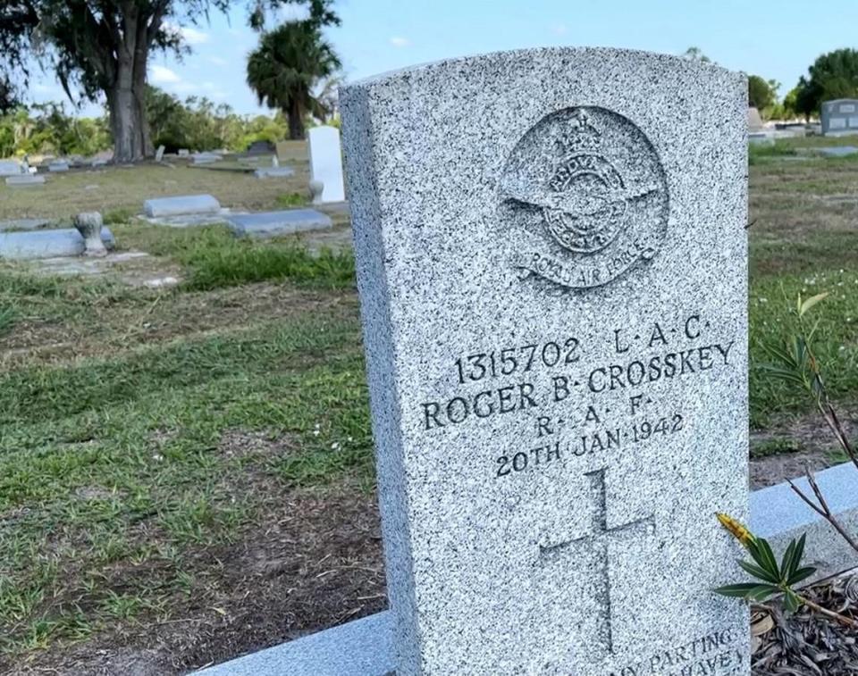 Roger B. Crosskey is among the RAF pilots buried in The Royal Plot in Arcadia.