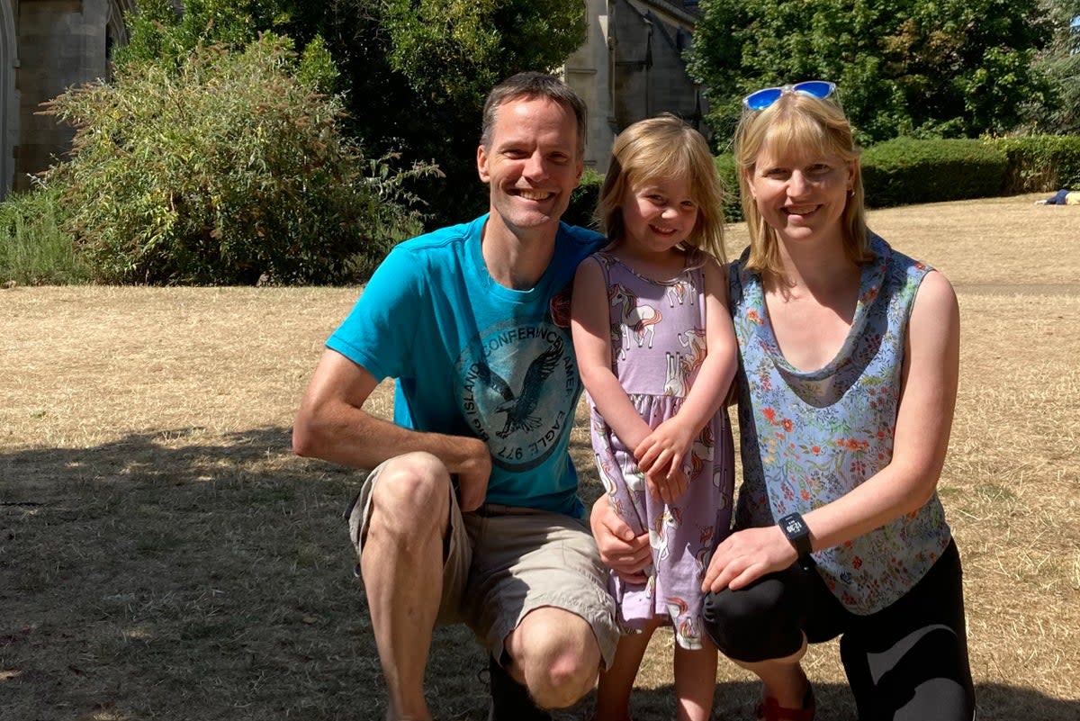 Anna Bloomer and Gavin Murrison with their daughter Emi (Handout)