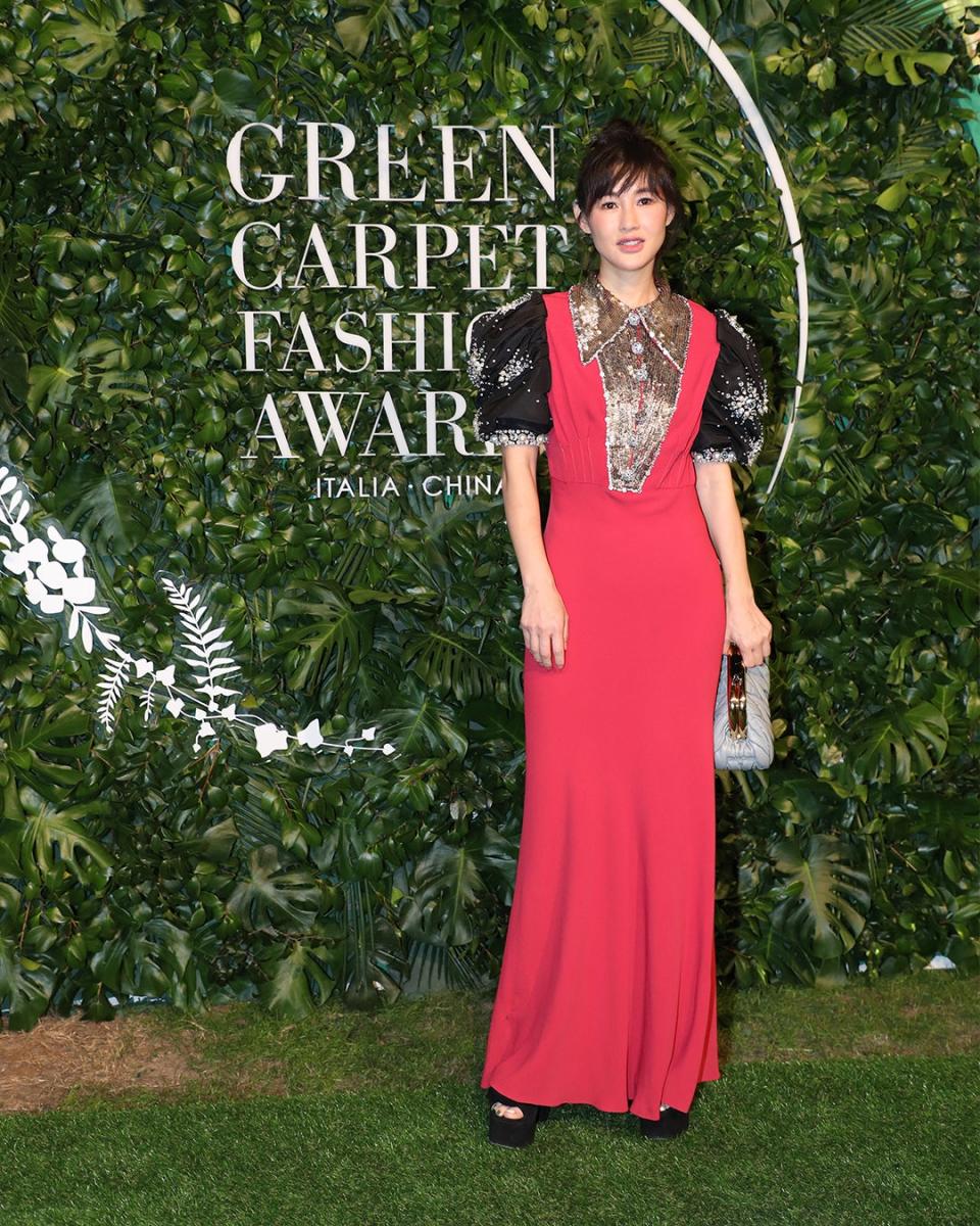 Chen Ran wearing Upcycled by Miu Miu (Image courtesy of Miu Miu )