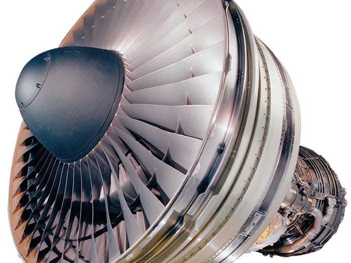 Pratt and Whitney JT9D turbofans