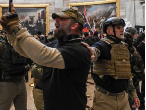 The FBI alleges these two Florida men, Kenneth Harrelson (left) of Titusville, and Graydon Young of Englewood, are among more than a dozen members of the Oath Keepers who participated in the Capitol riot on Jan. 6, 2021. The FBI states the Oath Keepers, a loosely organized paramilitary group, conspired in advance to plan their participation in the riot.