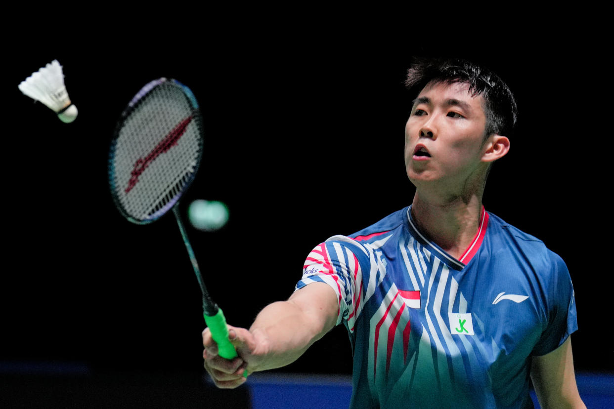 Singapore shuttler Loh Kean Yew in action at the All England Badminton Championships in March 2023. 