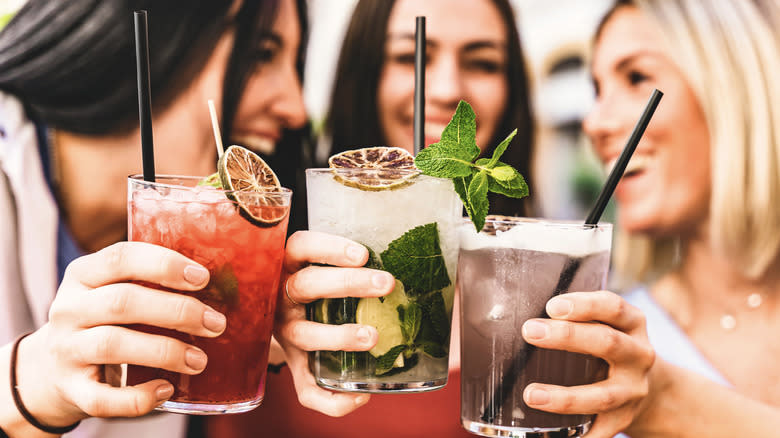 women enjoying a range of cocktails