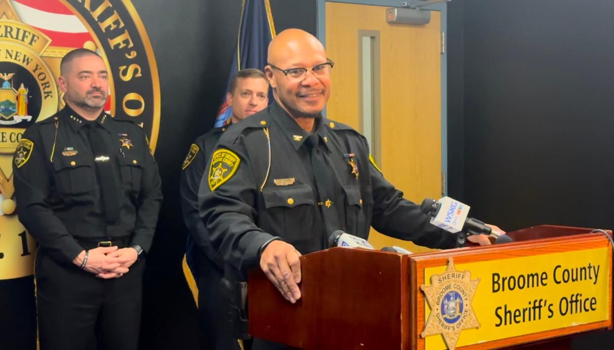 Broome County Undersheriff Sam Davis held a press conference on Feb. 27, 2024 announcing the new self-management pilot program at Broome County jail.