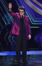 Billie Jean King announces the inaugural Billie Jean King youth leadership award at the ESPY Awards on Wednesday, July 10, 2019, at the Microsoft Theater in Los Angeles. (Photo by Chris Pizzello/Invision/AP)