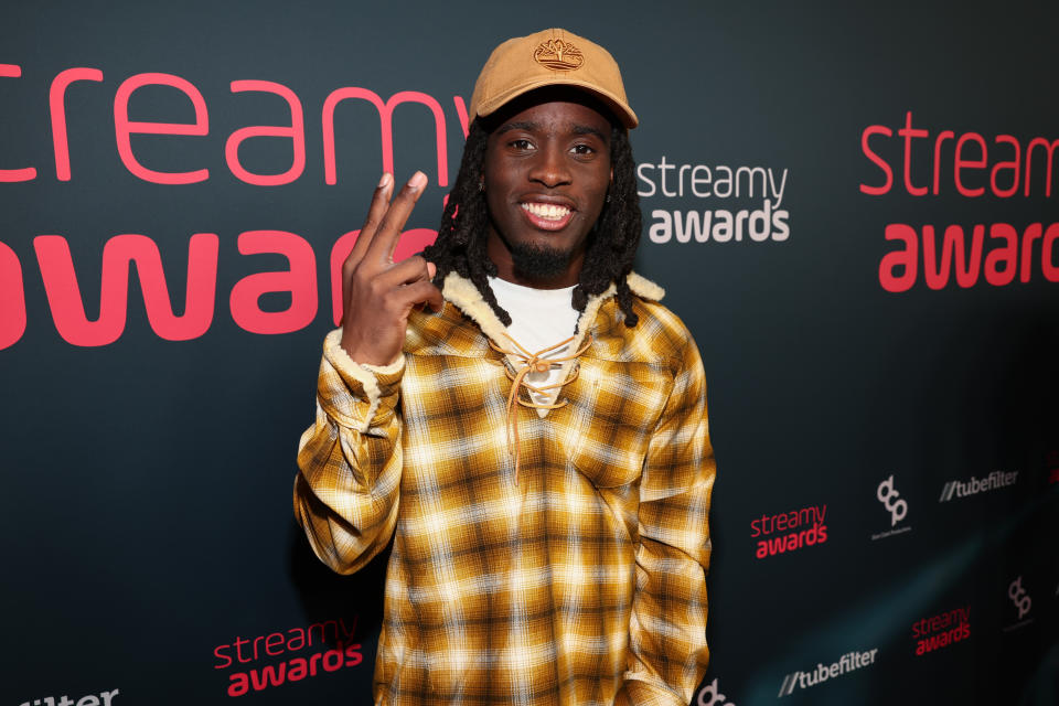 Kai Cenat at The 2023 Streamy Awards held at the Fairmont Century Plaza Hotel on August 27, 2023 in Los Angeles, California. (Photo by Christopher Polk/Penske Media via Getty Images)