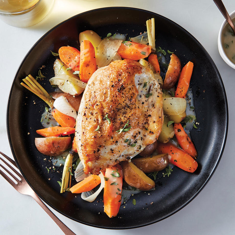 Slow-Cooker Chicken with Potatoes, Carrots & Herb Sauce