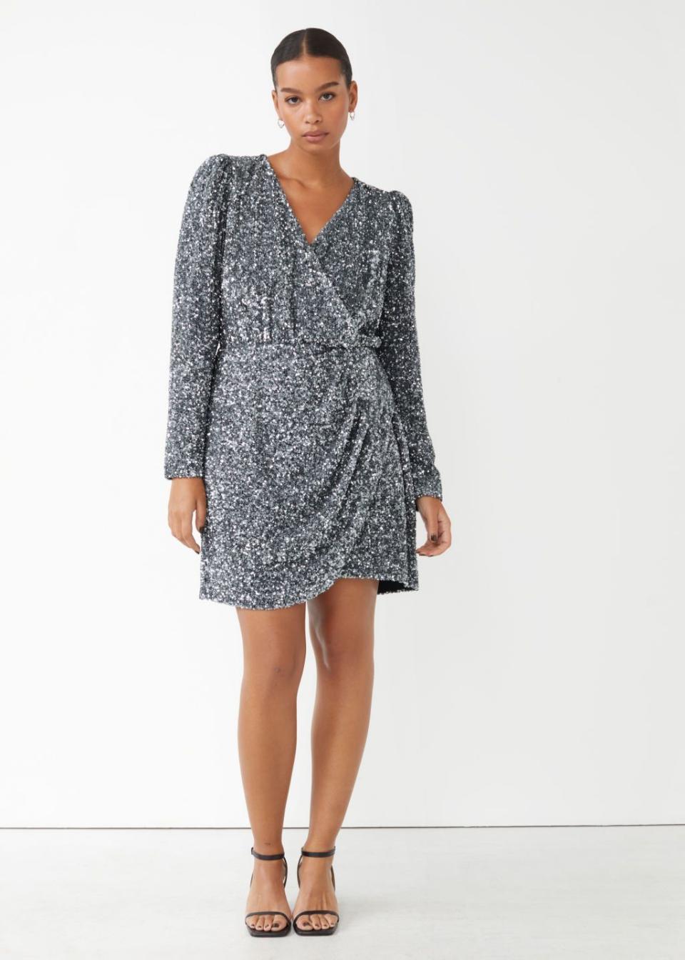 21) Sequin Wrap Mini Dress