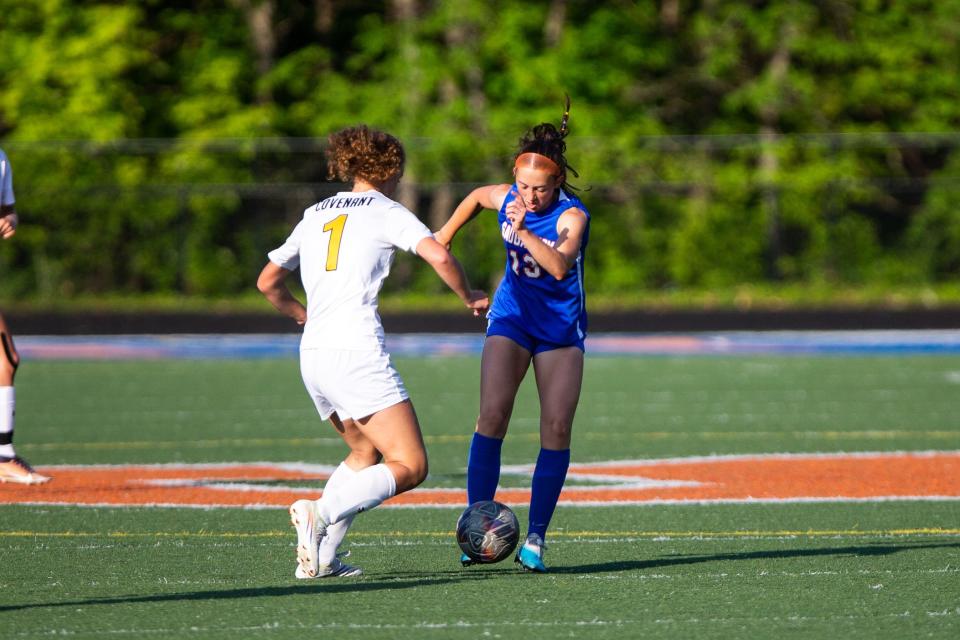 Saugatuck's Neave Rewa gets past her defender Wednesday, May 31, 2023, at Saugatuck High School. 