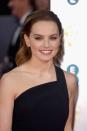 Daisy Ridley showed off her flawless complexion on the red carpet by wearing minimal foundation and keeping the focus on her smokey eye and dashing red lips.