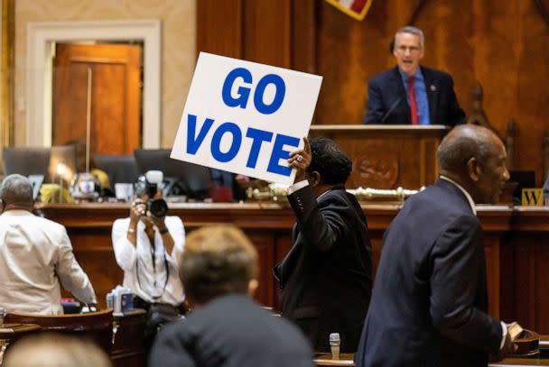 PHOTO: South Carolina House members pass a near-total ban on abortion after hours of debate at the state legislature in Columbia, S.C., Aug. 30, 2022.   (Sam Wolfe/Reuters)