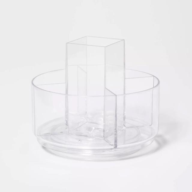 3 Bathroom Plastic Tray Beauty Organizer Set Clear - Brightroom