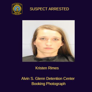 A South Carolina woman named Kristen Michelle Rimes was arrested for lying to police about an alleged attack by a black man. (Photo: Alvin S. Glenn Detention Center)