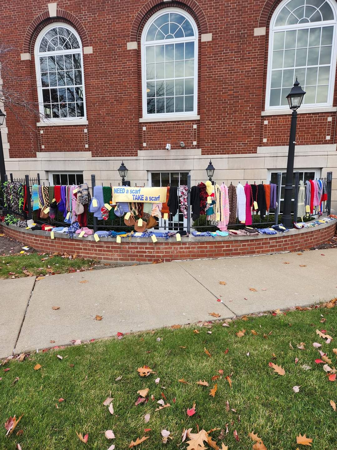 A large collection of scarves and other warm items were left at sites throughout Stark and Tuscarawas counties and beyond on Nov. 10, 2023, as part of The Scarf Project. The yearly initiative aims to assist those who need help staying warm during the colder months.