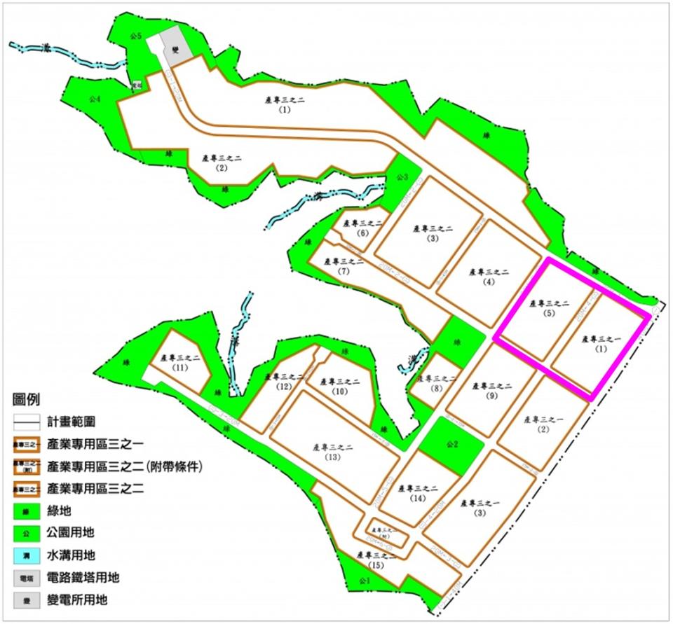 艾司摩爾(ASML)宣布投資新北，進駐林口工一6.7公頃產專用地，將打造為ASML在台最重要之研發、生產與培訓據點（紅色框限為投資區域）。   圖：新北市經發局提供