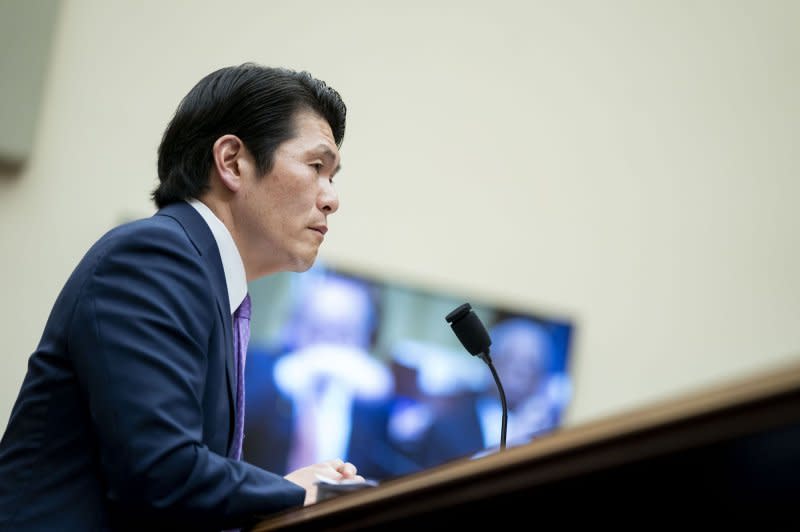 Former special counsel Robert Hur testifies before the House Judiciary Committee at the U.S. Capitol in Washington on Tuesday. Hur investigated President Joe Biden's handling of classified documents after leaving the vice presidency. Photo by Bonnie Cash/UPI