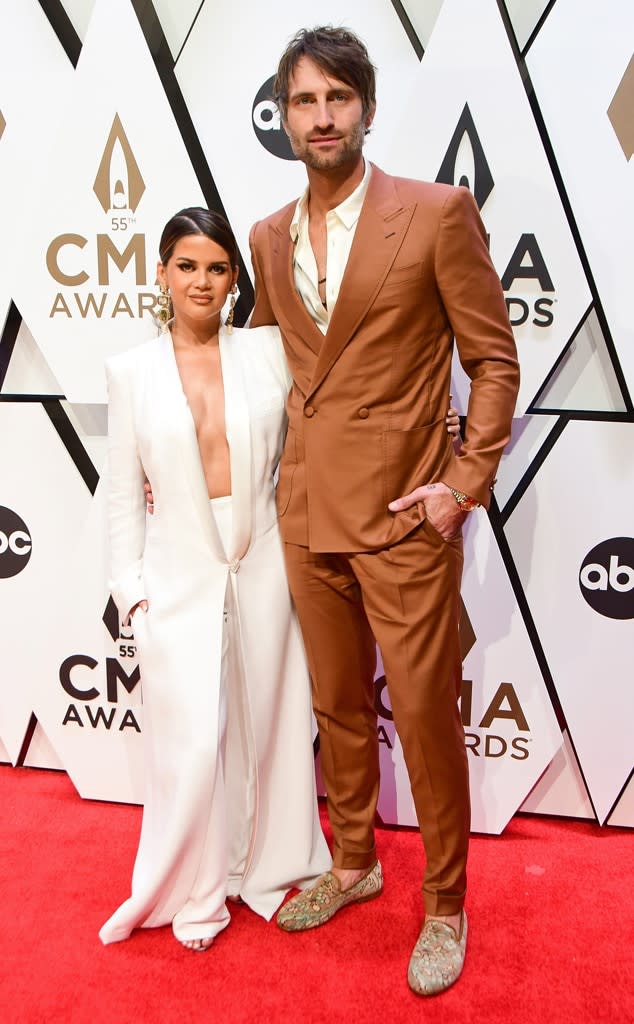 Maren Morris, Ryan Hurd, 2021 CMA Awards, Arrivals, Couples