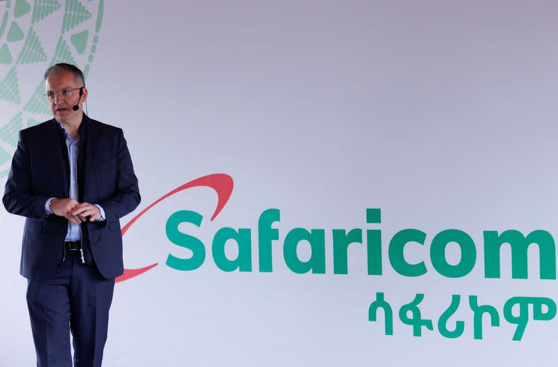 Anwar Soussa, Managing Director of Safaricom Telecommunications Ethiopia PLC, addresses delegates during the Safaricom service launch in Addis Ababa