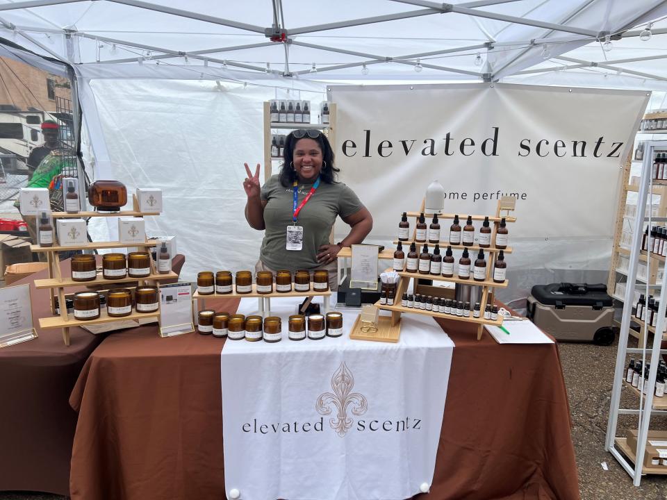 Owner of Elevated Scentz Megan Morris at Festival International de Louisiane