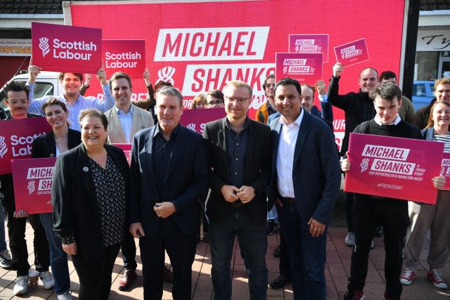 Labour leaders with activists