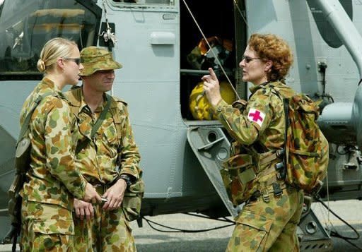 Photo illustration of Australian female soldiers. Women serving in the country's armed forces could soon be given the right to fight and die for their country by serving in front-line combat positions, Defence Minister Stephen Smith said Tuesday