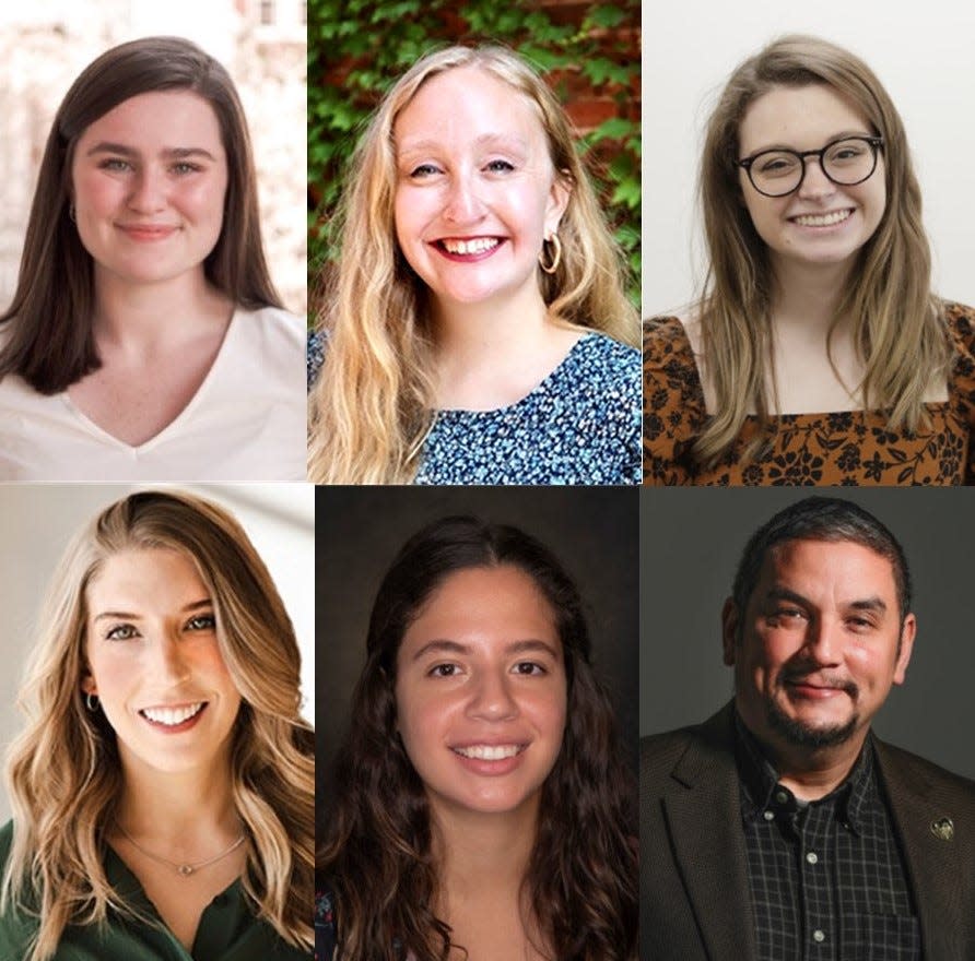 There are six Report for America corps members   serving readers at the USA TODAY NETWORK-Wisconsin, including from top left, Danielle DuClos, based at the Green Bay Press-Gazette; Madeline Heim, at the Milwaukee Journal Sentinel; Madison Lammert at the Post-Crescent in Appleton; from bottom left; Caitlin Looby at the Milwaukee Journal Sentinel; Jessica Rodriguez at the Milwaukee Journal Sentinel; and Frank Vaisvilas at the Green Bay Press-Gazette.