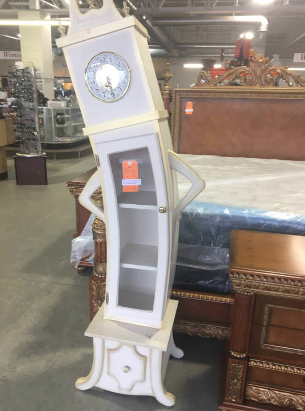 slanted disney clock cabinet