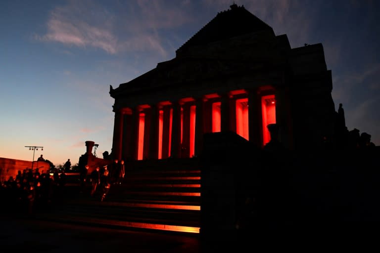 The Anzac Day dawn service at the Shrine of Remembrance in Melbourne remembers Australian and New Zealand soldiers who served and died in wars, conflicts and peacekeeping operations (AFP/William WEST)