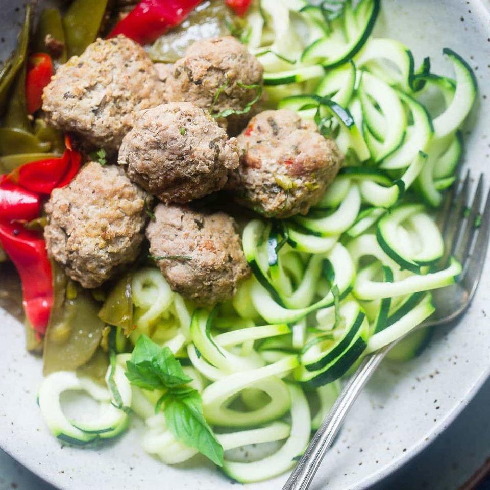 Instant Pot Chicken Meatballs Primavera