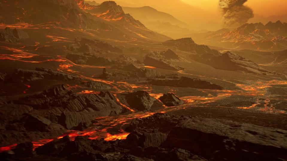 <p>Artistic impression of the surface of the newly discovered hot super-Earth Gliese 486b</p> (RenderArea, https://renderarea.com)