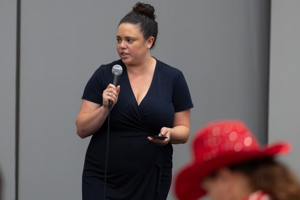 Amanda Lovino speaks during a grassroots development workshop at the National Federation of Republican Women's 42nd Biennial Convention at the Omni Hotel and Oklahoma City Convention Center on Saturday.